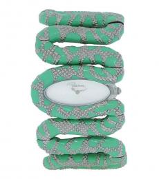 Roberto Cavalli Light Green Cleopatra Snake Watch