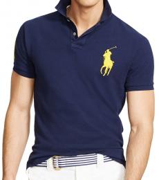 Ralph Lauren Navy Gold Big Pony Custom Fit Polo