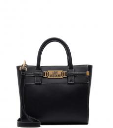 Love Moschino Black Solid Small Satchel