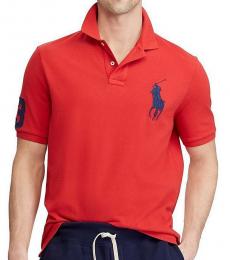 Ralph Lauren Red Navy Big Pony Custom Fit Polo