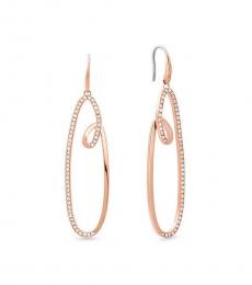 Michael Kors Rose Gold Pave Swirl Drop Earrings