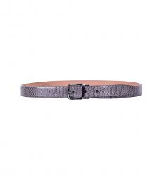 Gray Removable Roller Buckle Belt
