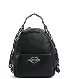 Black Solid Small Backpack