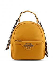 Mustard Solid Small Backpack
