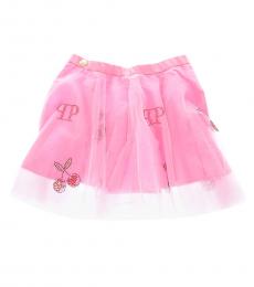 Philipp Plein Girls Pink Tulle Skirt