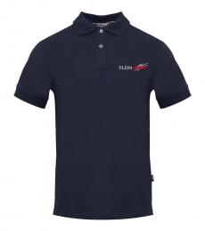 Philipp Plein Navy Blue Slim Fit Logo Polo