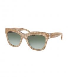Tory Burch Crystal On Raffia Square Sunglasses