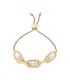Michael Kors Gold Pearl Links Slider Bracelet