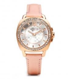 Silver Dial Pink Starp Watch