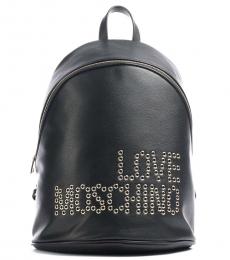 Love Moschino Black Logo Large Backpack