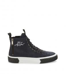 Karl Lagerfeld Navy Blue Double-Zip Sneakers