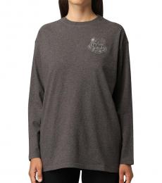 Dark Grey Embroidered Sweatshirt