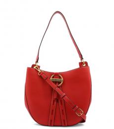 Love Moschino Red Logo Ring Large Shoulder Bag