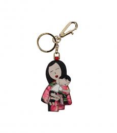 Dolce & Gabbana Multi color Family Print Key Holder