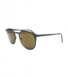 Salvatore Ferragamo Matte Blue Round Sunglasses