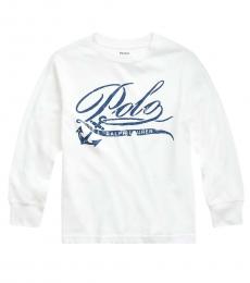 Ralph Lauren Little Boys White Graphic T-Shirt