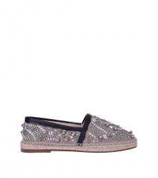 Dolce & Gabbana Beige Crystals Embroidered Espadrilles