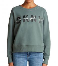 DKNY Flame Split Script Logo Fleece Sweatshirt