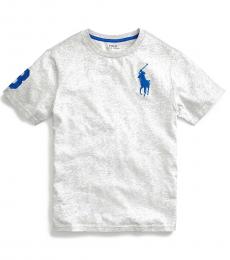 Ralph Lauren Boys Light Smoke Heather Big Pony T-Shirt