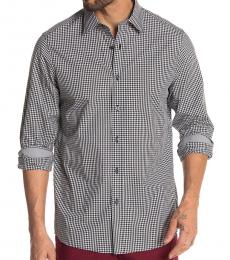 Michael Kors Black Gingham Print Classic Fit Shirt