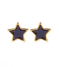Marc Jacobs Gold-Blue Mirror Star Earrings