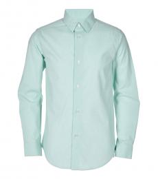 Calvin Klein Boys Cruise Blue Stretch Dobby Dot Shirt