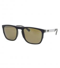 Matte Olive-Brown Mirror Sunglasses