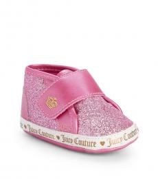 Juicy Couture Baby Girls Pink Santa Glittered Sneakers