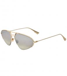 Christian Dior Gold Grey Mirror Aviator Sunglasses
