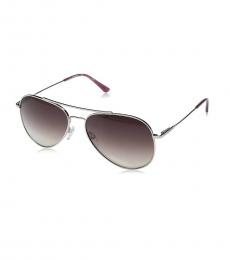 Silver Violet Aviator Sunglasses