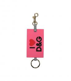 Dolce & Gabbana Pink Logo Key Holder