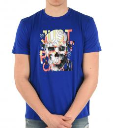 Blue Printed Crewneck T-Shirt