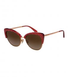 Red Brown Gradient Cat Eye Sunglasses