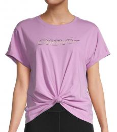 DKNY Light Purple Logo Boxy T-Shirt