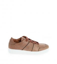 Brown Leather Low Sneakers