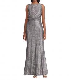 Silver Metallic Textured Gown