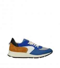 Blue Orange Suede Sneakers