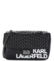 Karl Lagerfeld Black Agyness Large Shoulder Bag
