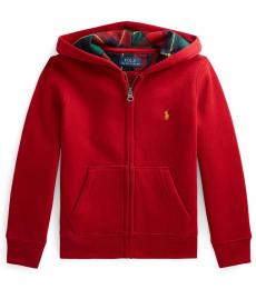 Ralph Lauren Little Boys Madison Red Fleece Hoodie