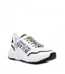 Versace Jeans Couture White Lace Up Sneakers