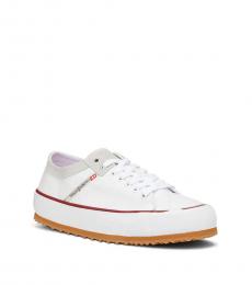 Diesel White S-Principia Lace Up Sneakers