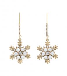 Betsey Johnson Golden Snowflake Earrings