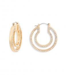 Vince Camuto Golden Pave Edge Hoop Earrings