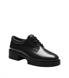Coach Black Platform Lace Up Shoes