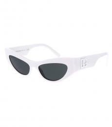 Dolce & Gabbana White Cat-Eye Sunglasses