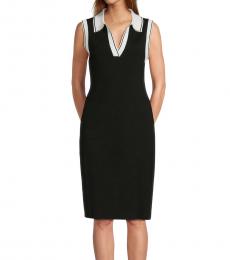 Karl Lagerfeld Black Sweater Polo Dress