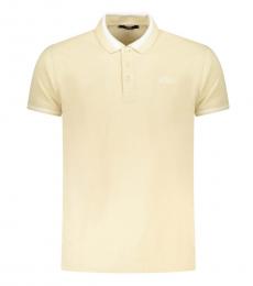 Cavalli Class Beige Printed Logo Polo