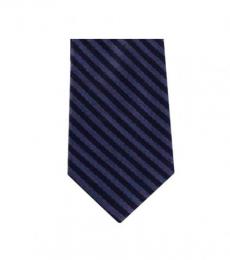 Michael Kors Blue Streamline Striped Slim Silk Tie