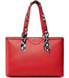 Red Solid Large Tote