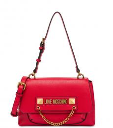 Love Moschino Red Logo Medium Shoulder Bag